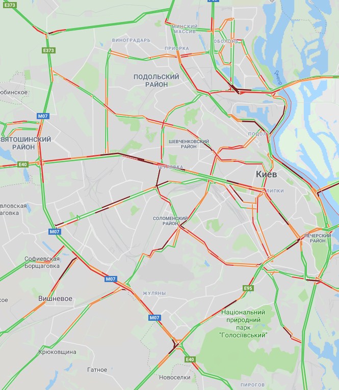 Київ скували пробки